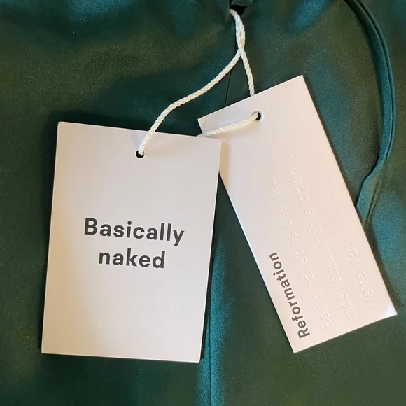 NWT Reformation Anaiis Silk Dress Size 6 Hunter - Picture 10 of 11